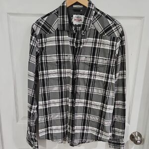 Express Black and White Checkered Shirt